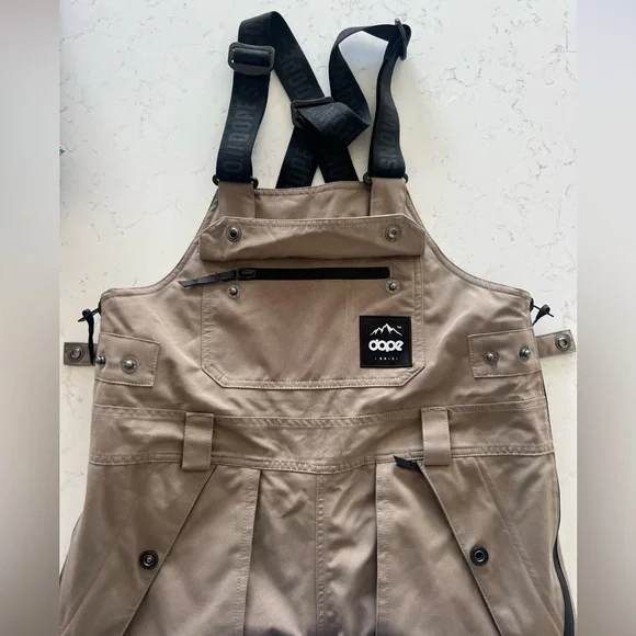 DOPE Women's Ski Snowboard Bibs in Walnut - Picture 4 of 6